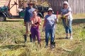 LAB members clean pond
